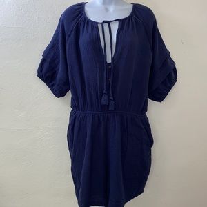 Knox Rose Romper / Jumpsuit Short sleeve Tassel Tie Neck.